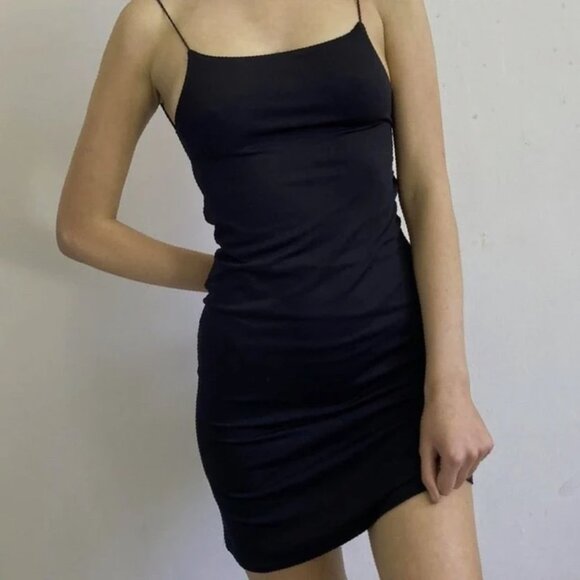 Dresses & Skirts - black bodycon backless Boho chic mini dress